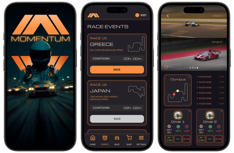 Momentum — mobile game interface