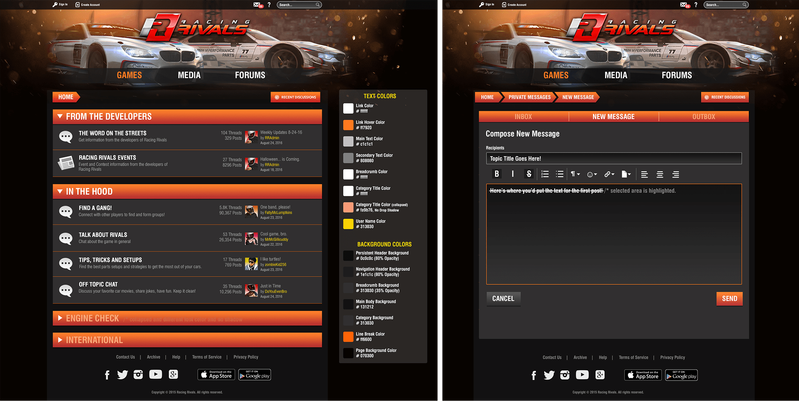 Racing Rivals — interface presentation