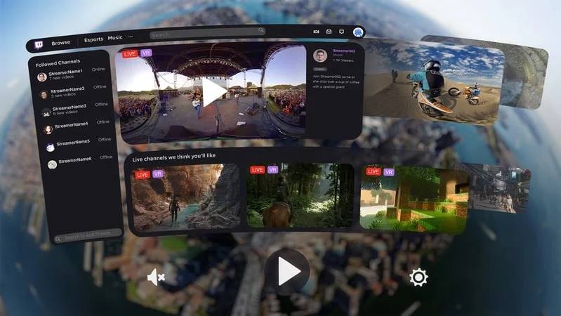 Twitch in VR — VR interface concept